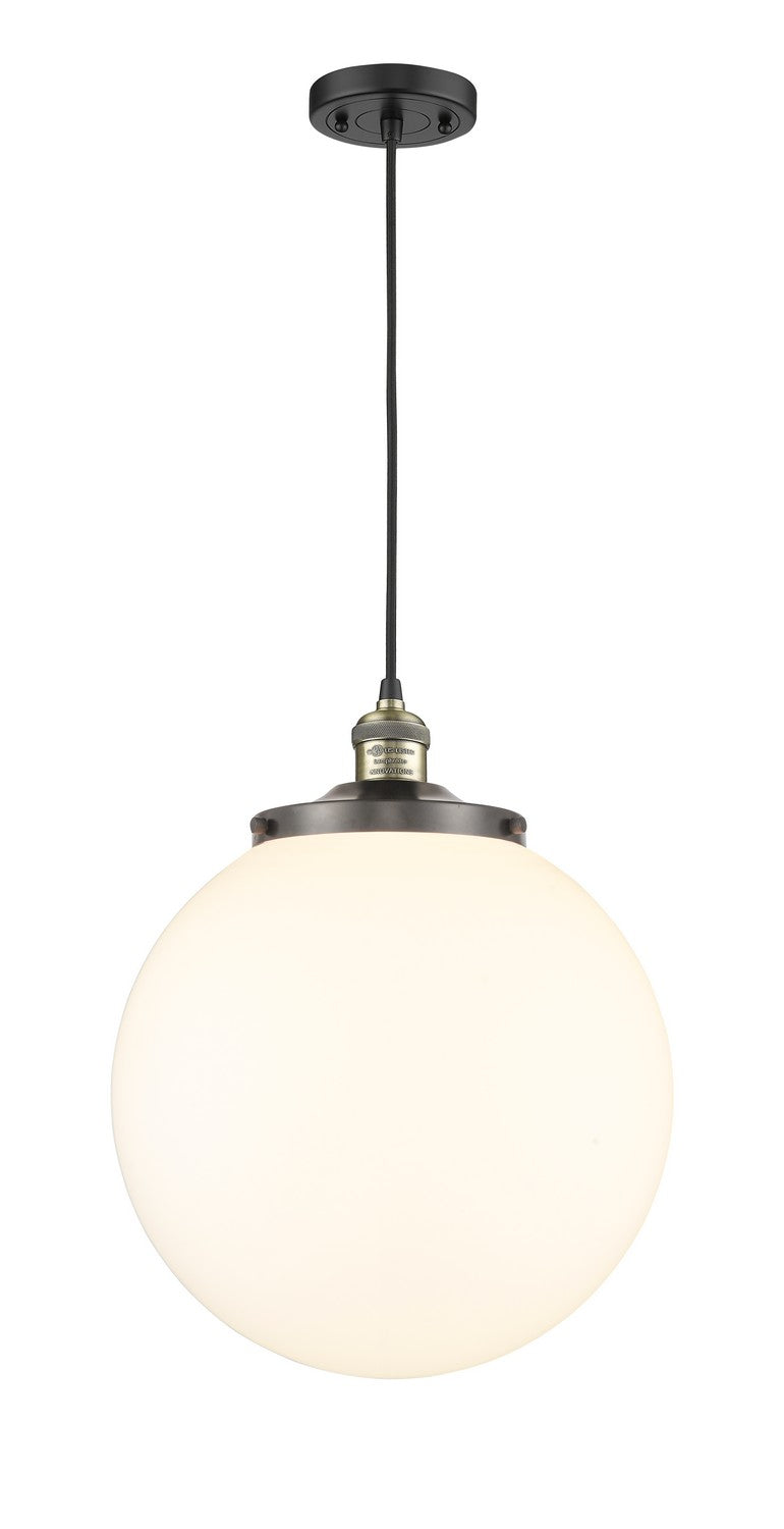 Innovations 201C-BAB-G201-14 One Light Mini Pendant, Black Antique Brass