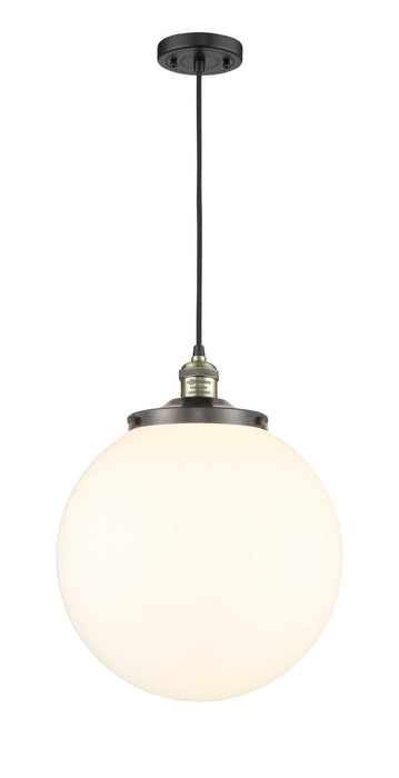 Innovations 201C-BAB-G201-14 One Light Mini Pendant, Black Antique Brass
