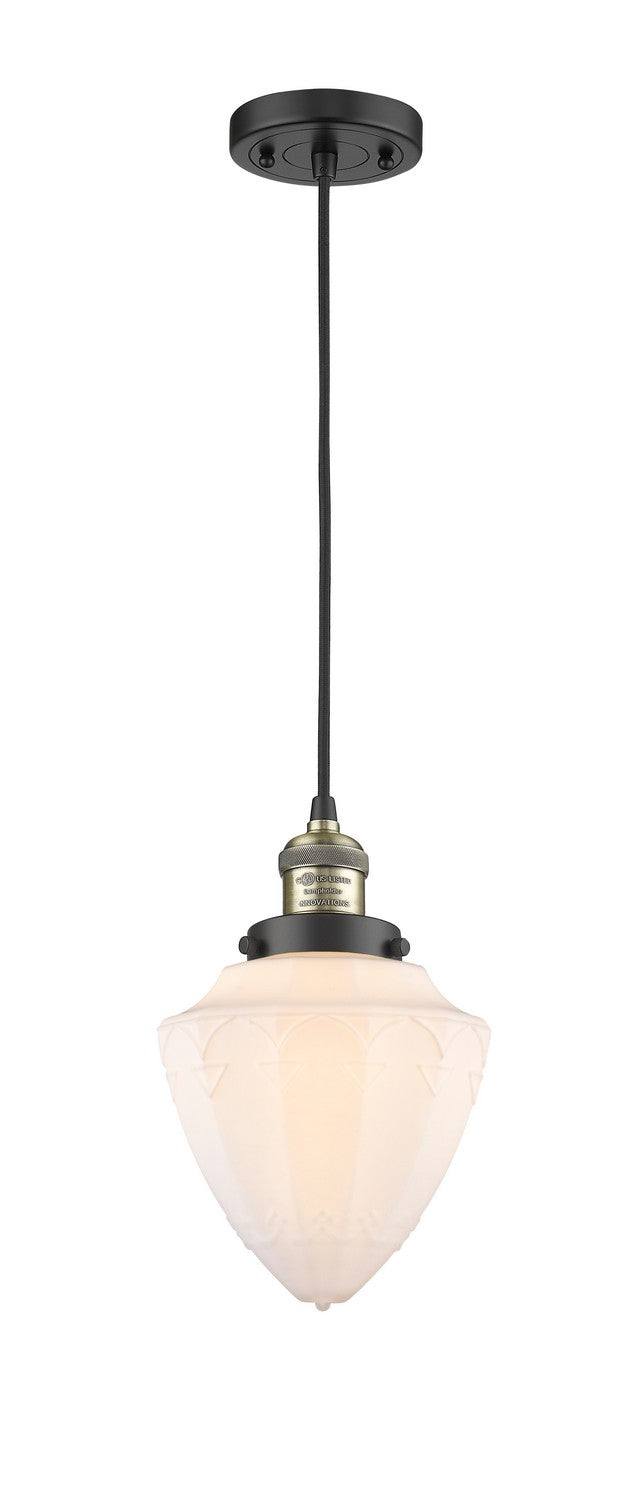 Innovations 201C-BAB-G661-7 One Light Mini Pendant, Black Antique Brass