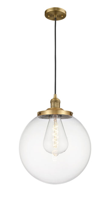 Innovations 201C-BB-G202-14 One Light Mini Pendant, Brushed Brass