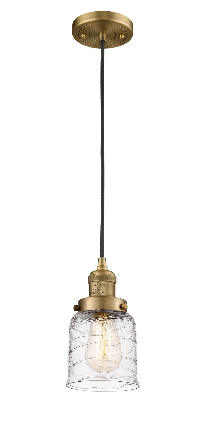 Innovations 201C-BB-G513 One Light Mini Pendant, Brushed Brass
