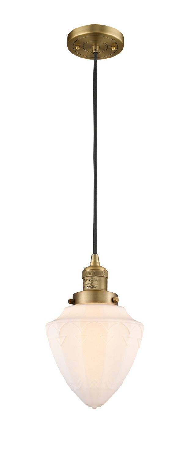 Innovations 201C-BB-G661-7 One Light Mini Pendant, Brushed Brass