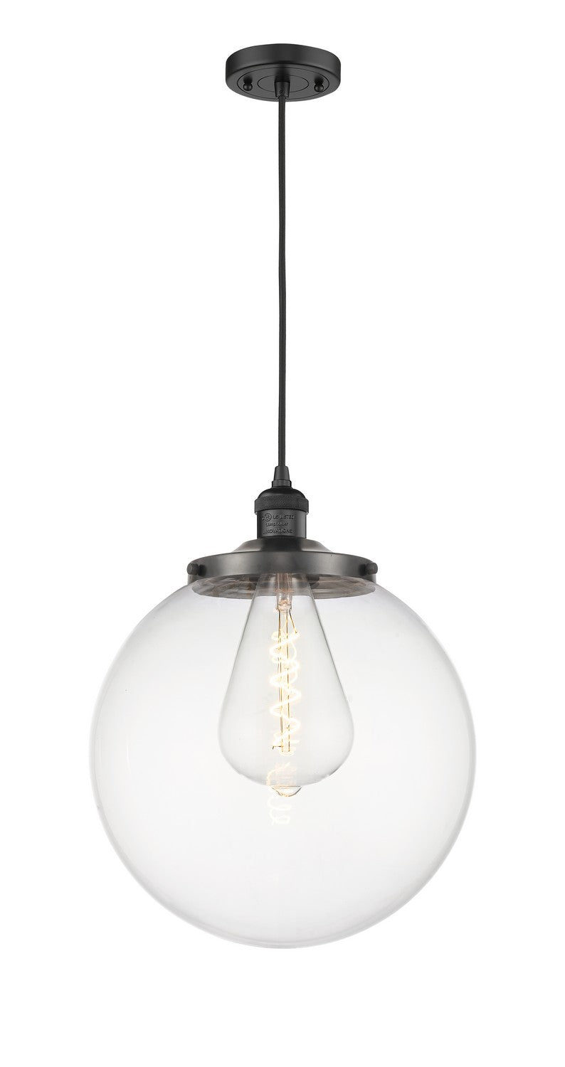 Innovations 201C-BK-G202-14 One Light Mini Pendant, Matte Black