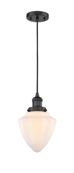 Innovations 201C-BK-G661-7 One Light Mini Pendant, Matte Black