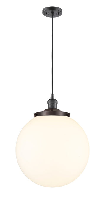 Innovations 201C-OB-G201-14 One Light Mini Pendant, Oil Rubbed Bronze