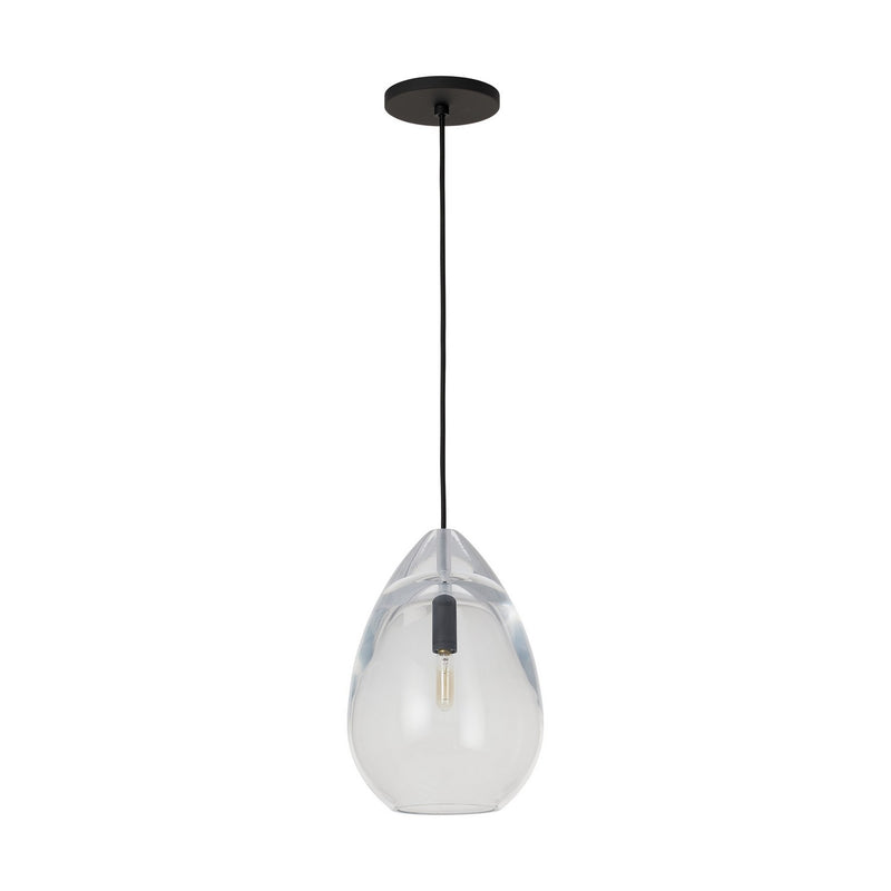 Visual Comfort Modern SLPD279CB One Light Pendant, Nightshade Black
