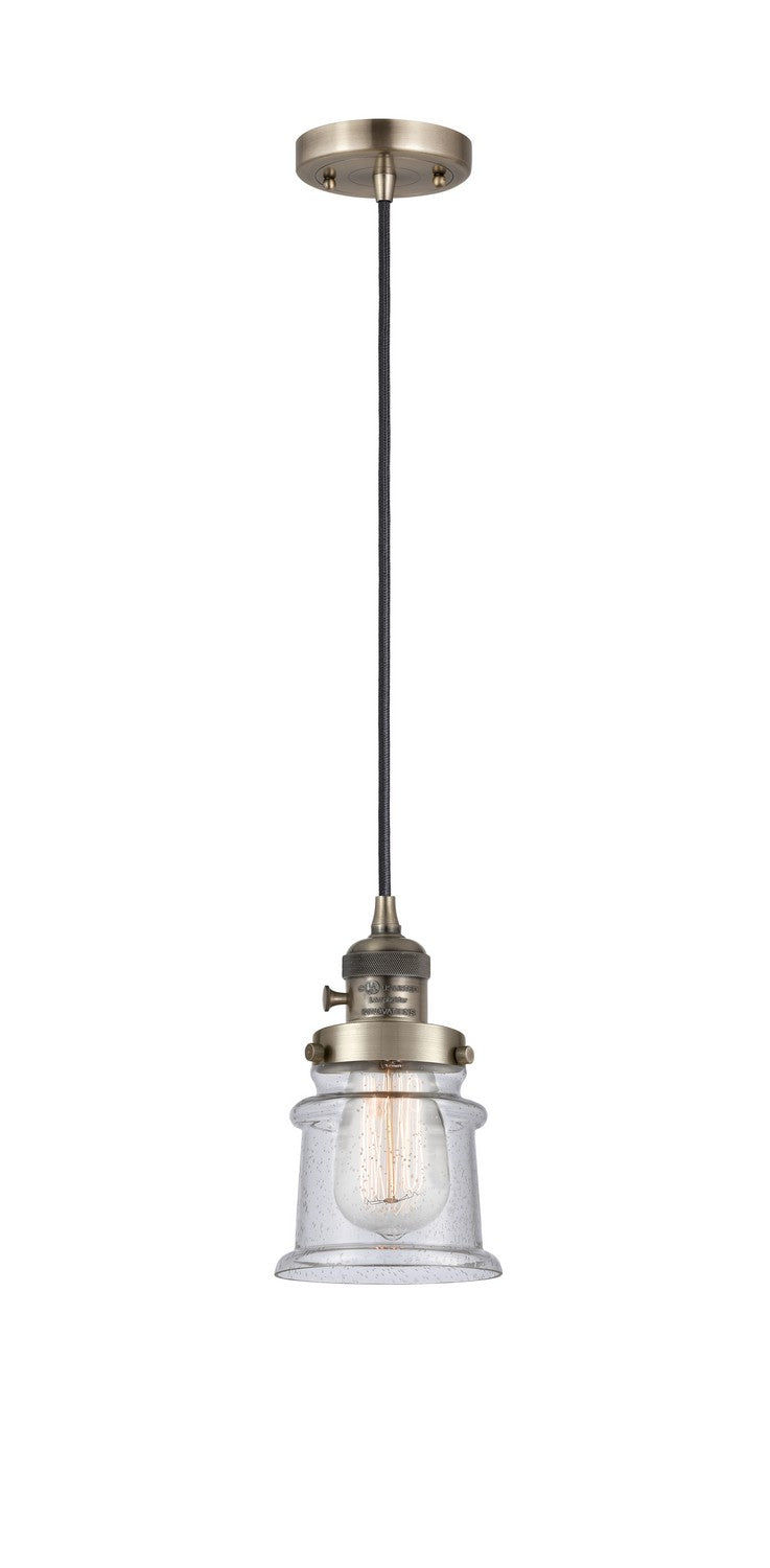 Innovations 201CSW-AB-G184S One Light Mini Pendant, Antique Brass