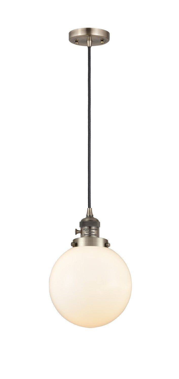 Innovations 201CSW-AB-G201-8 One Light Mini Pendant, Antique Brass