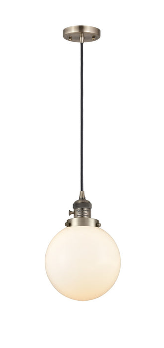 Innovations 201CSW-AB-G201-8 One Light Mini Pendant, Antique Brass