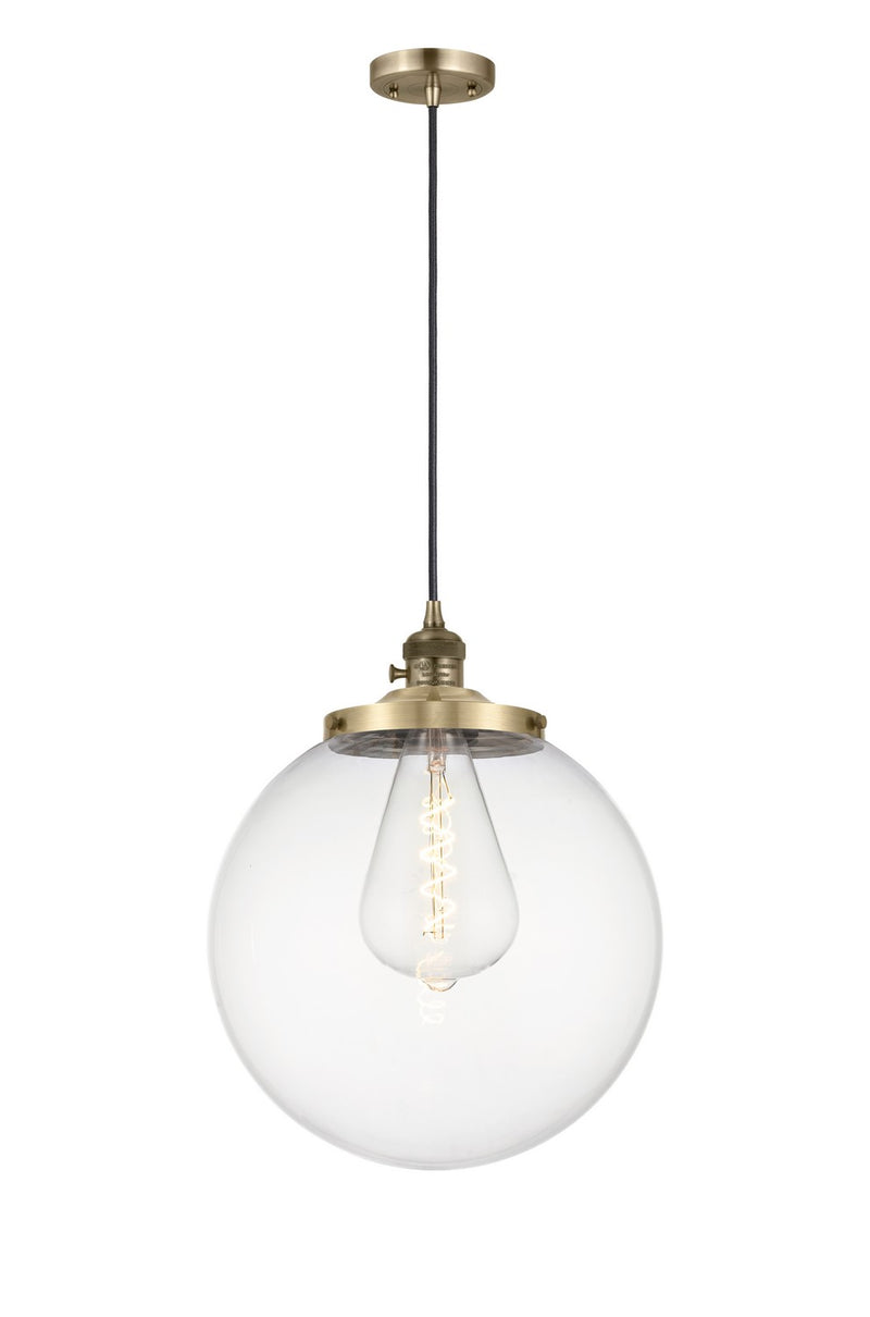 Innovations 201CSW-AB-G202-14 One Light Mini Pendant, Antique Brass