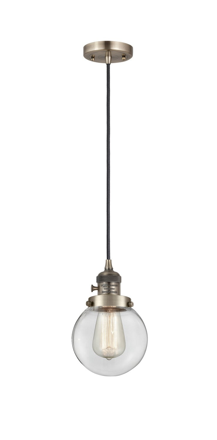 Innovations 201CSW-AB-G202-6 One Light Mini Pendant, Antique Brass