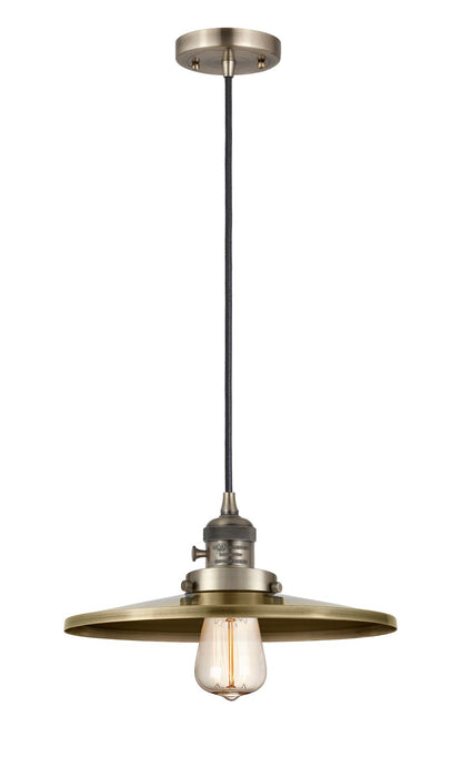 Innovations 201CSW-AB-MFR-AB-12 One Light Mini Pendant, Antique Brass