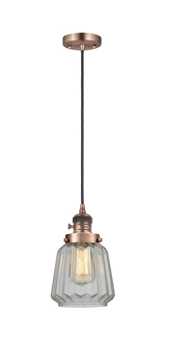 Innovations 201CSW-AC-G142 One Light Mini Pendant, Antique Copper