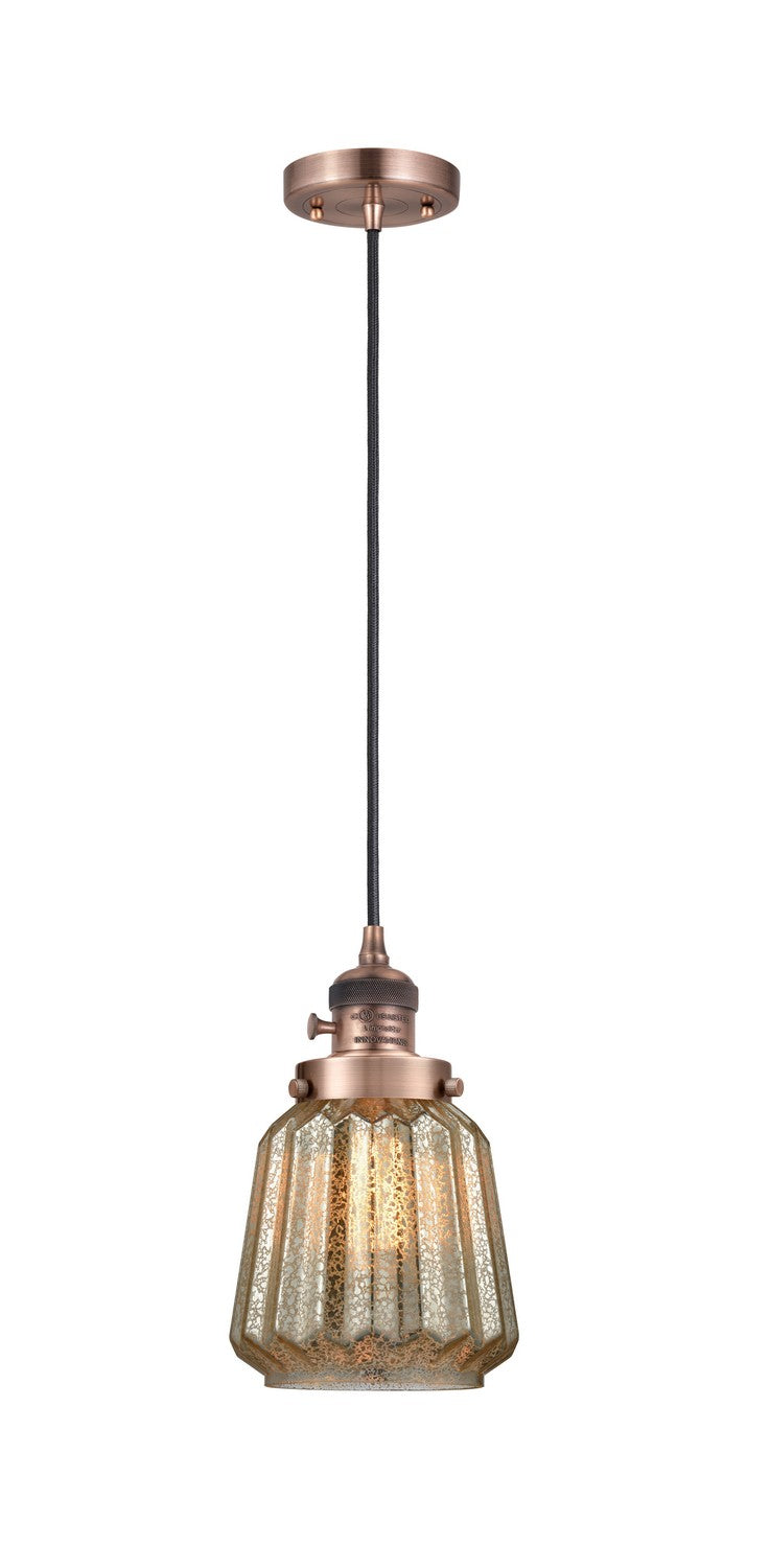 Innovations 201CSW-AC-G146 One Light Mini Pendant, Antique Copper