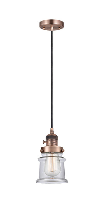 Innovations 201CSW-AC-G182S One Light Mini Pendant, Antique Copper