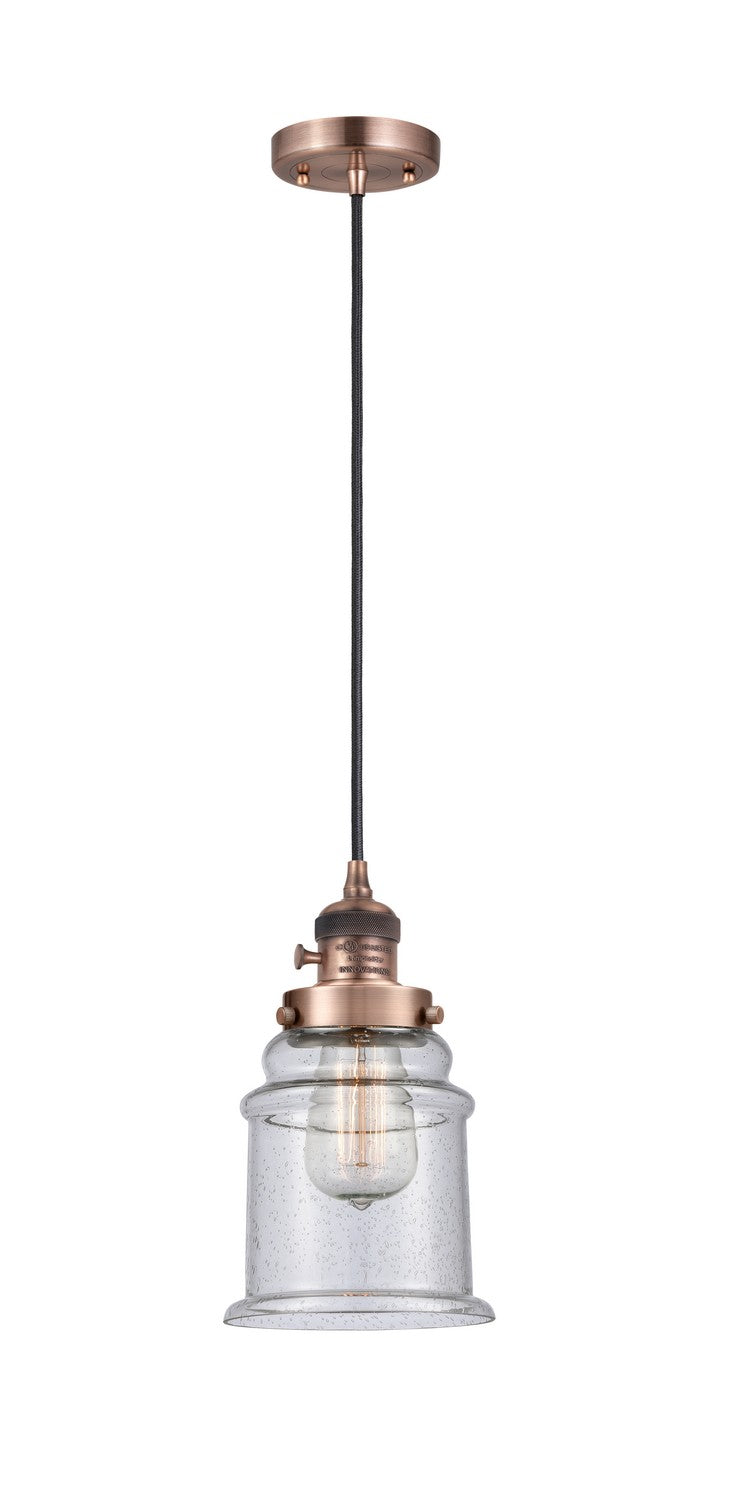 Innovations 201CSW-AC-G184 One Light Mini Pendant, Antique Copper