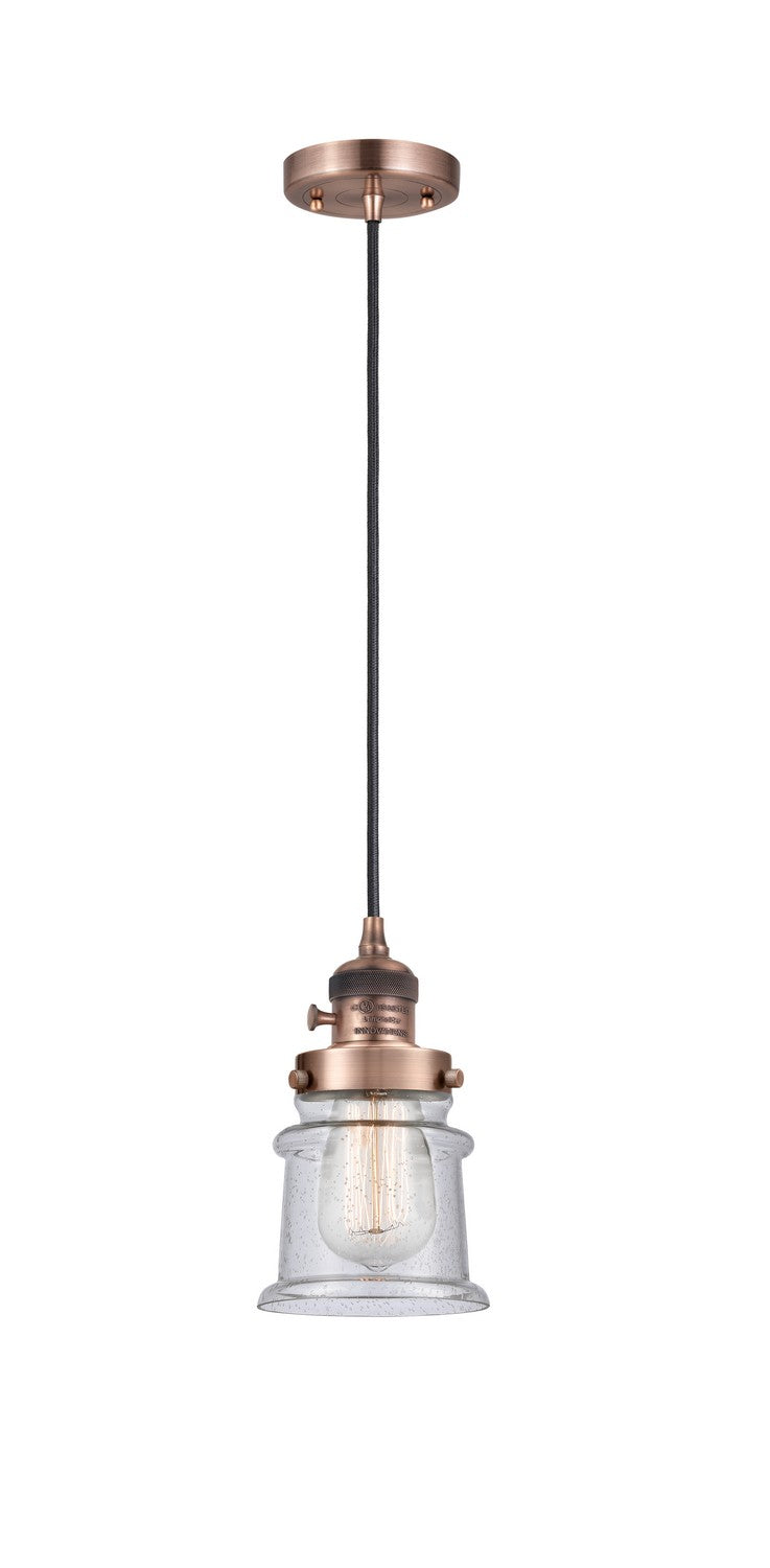 Innovations 201CSW-AC-G184S One Light Mini Pendant, Antique Copper