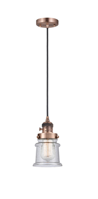 Innovations 201CSW-AC-G184S One Light Mini Pendant, Antique Copper
