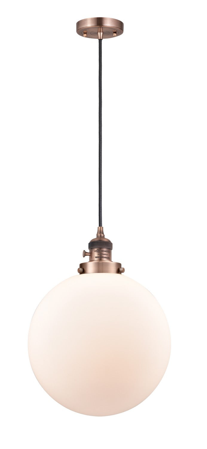 Innovations 201CSW-AC-G201-12 One Light Mini Pendant, Antique Copper
