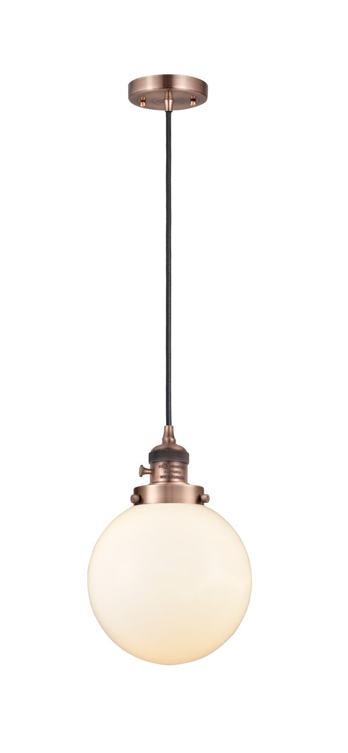 Innovations 201CSW-AC-G201-8 One Light Mini Pendant, Antique Copper