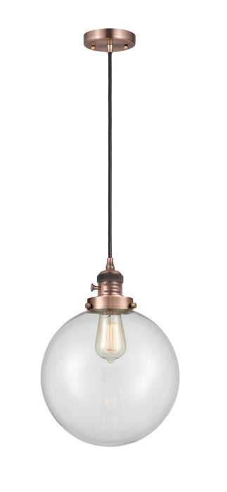 Innovations 201CSW-AC-G202-10 One Light Mini Pendant, Antique Copper
