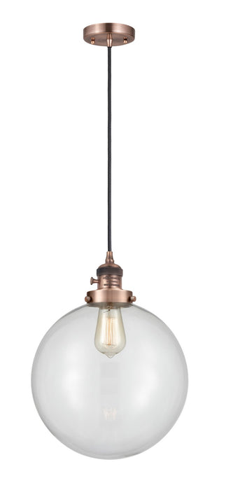 Innovations 201CSW-AC-G202-12 One Light Mini Pendant, Antique Copper