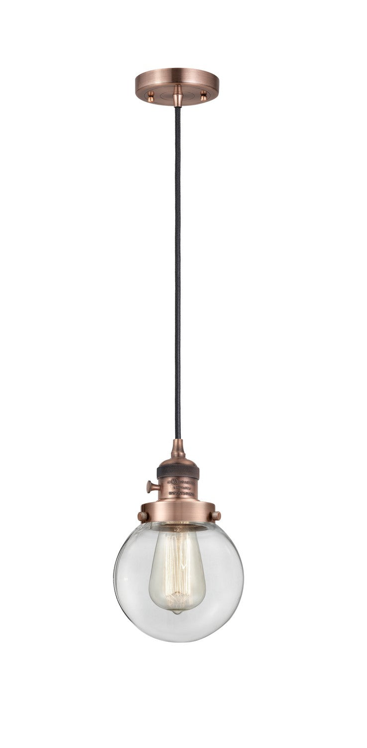 Innovations 201CSW-AC-G202-6-LED LED Mini Pendant, Antique Copper