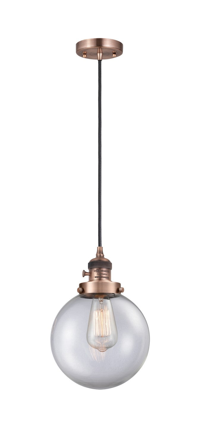 Innovations 201CSW-AC-G202-8 One Light Mini Pendant, Antique Copper