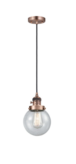 Innovations 201CSW-AC-G204-6 One Light Mini Pendant, Antique Copper