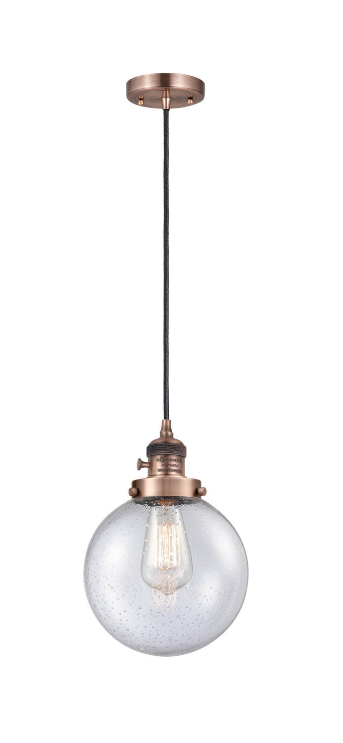 Innovations 201CSW-AC-G204-8 One Light Mini Pendant, Antique Copper