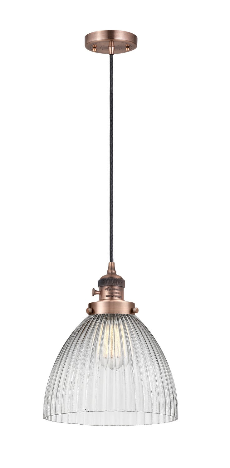 Innovations 201CSW-AC-G222 One Light Mini Pendant, Antique Copper
