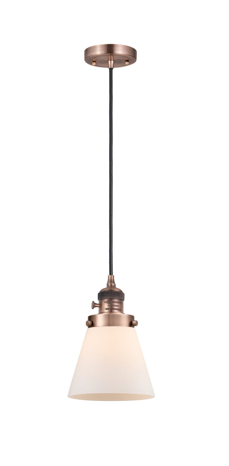 Innovations 201CSW-AC-G61 One Light Mini Pendant, Antique Copper
