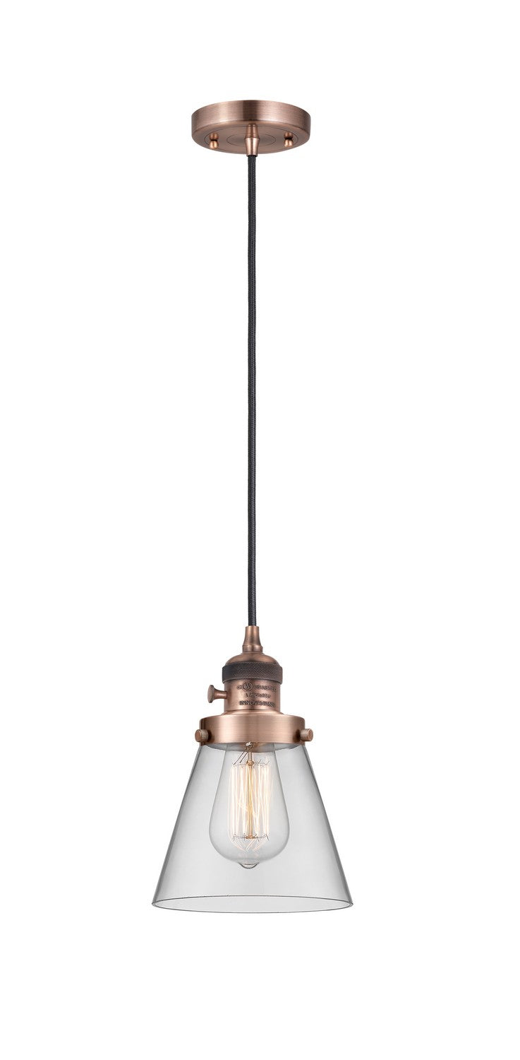 Innovations 201CSW-AC-G62 One Light Mini Pendant, Antique Copper
