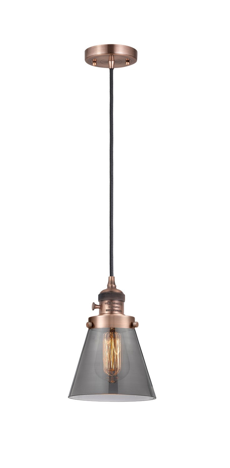 Innovations 201CSW-AC-G63 One Light Mini Pendant, Antique Copper