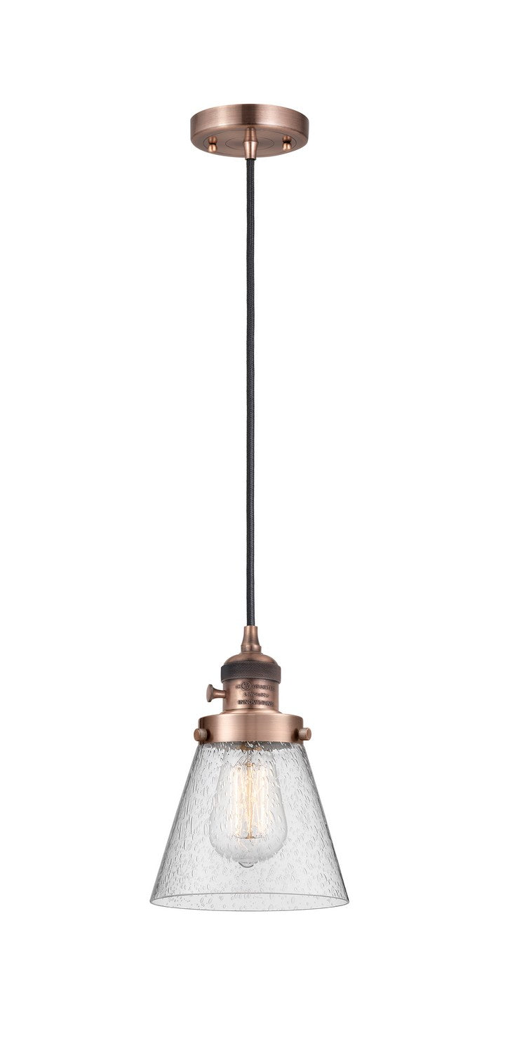 Innovations 201CSW-AC-G64 One Light Mini Pendant, Antique Copper