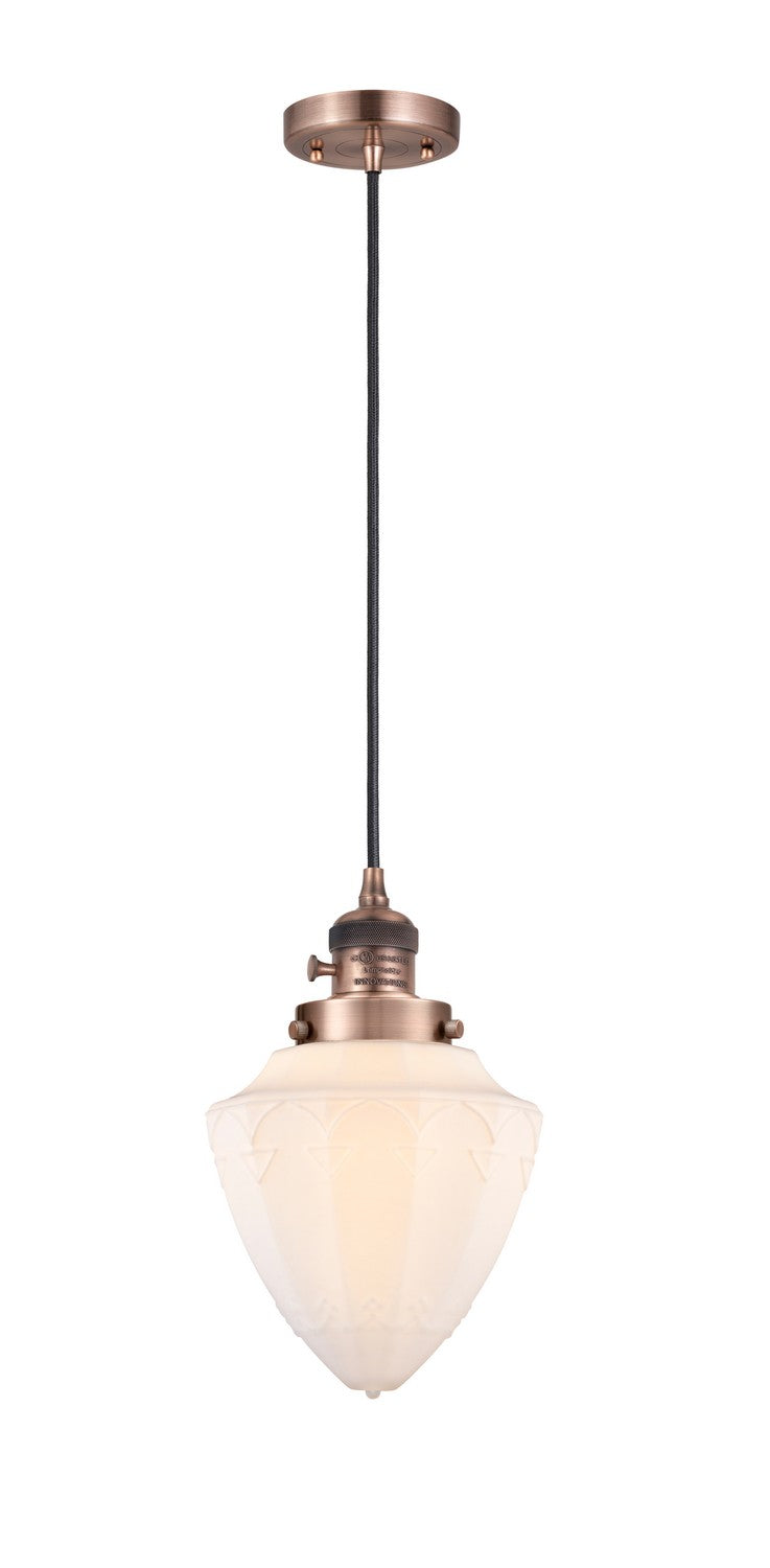 Innovations 201CSW-AC-G661-7 One Light Mini Pendant, Antique Copper