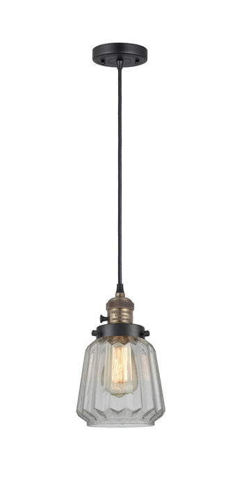 Innovations 201CSW-BAB-G142 One Light Mini Pendant, Black Antique Brass