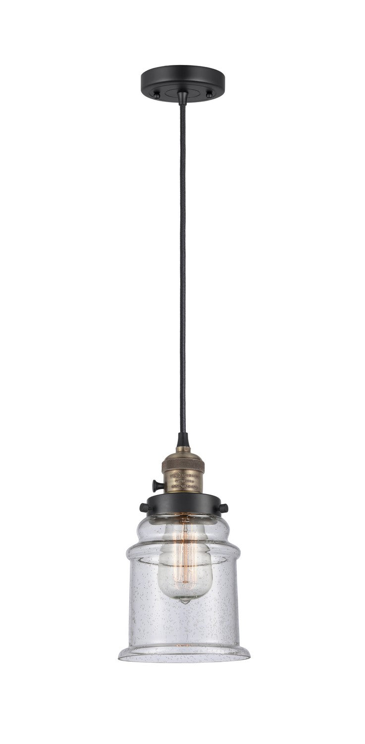 Innovations 201CSW-BAB-G184 One Light Mini Pendant, Black Antique Brass