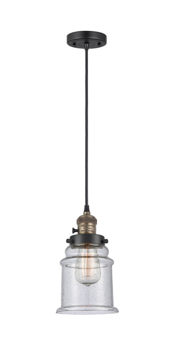 Innovations 201CSW-BAB-G184 One Light Mini Pendant, Black Antique Brass