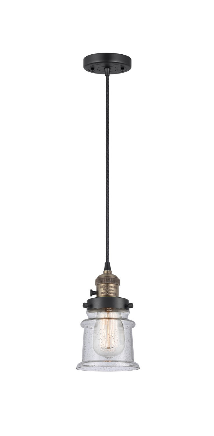 Innovations 201CSW-BAB-G184S One Light Mini Pendant, Black Antique Brass
