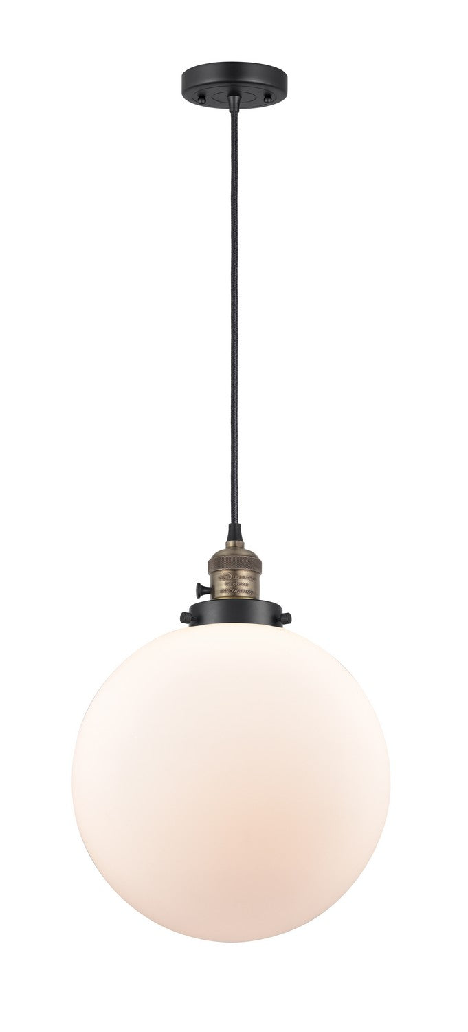 Innovations 201CSW-BAB-G201-12 One Light Mini Pendant, Black Antique Brass