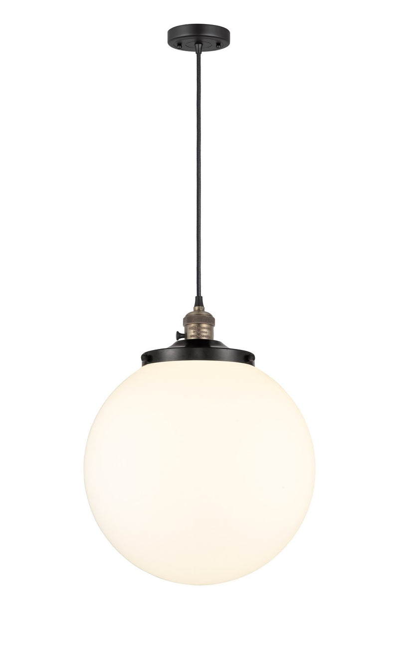 Innovations 201CSW-BAB-G201-14 One Light Mini Pendant, Black Antique Brass