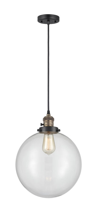 Innovations 201CSW-BAB-G202-12 One Light Mini Pendant, Black Antique Brass