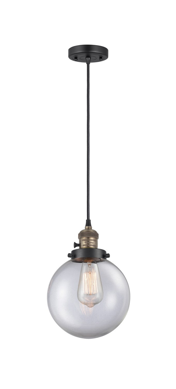 Innovations 201CSW-BAB-G202-8 One Light Mini Pendant, Black Antique Brass