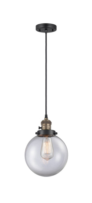 Innovations 201CSW-BAB-G202-8 One Light Mini Pendant, Black Antique Brass