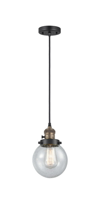 Innovations 201CSW-BAB-G204-6 One Light Mini Pendant, Black Antique Brass