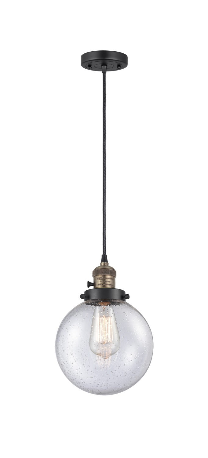Innovations 201CSW-BAB-G204-8 One Light Mini Pendant, Black Antique Brass