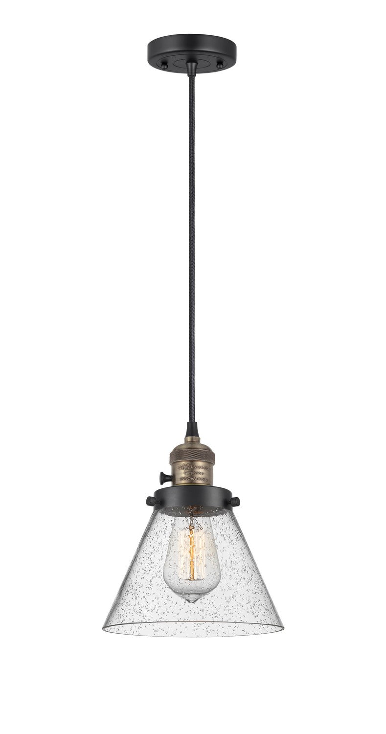 Innovations 201CSW-BAB-G44 One Light Mini Pendant, Black Antique Brass