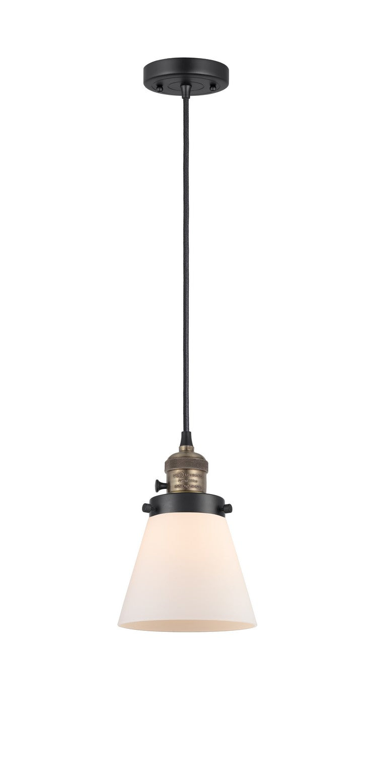 Innovations 201CSW-BAB-G61 One Light Mini Pendant, Black Antique Brass