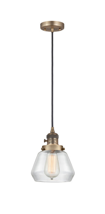 Innovations 201CSW-BB-G172 One Light Mini Pendant, Brushed Brass